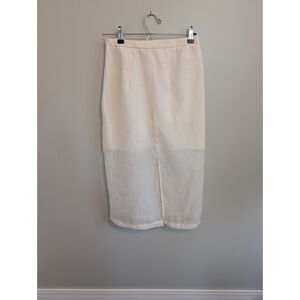 Women's A New Day Long Half Slip Skirt Cream Size 4